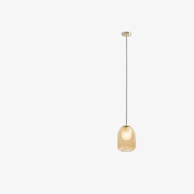 La Redoute Contemporary Bumble Pendant Ceiling Light in Brass & Double Glass