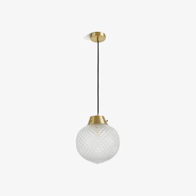 La Redoute Textured Glass & Antique Brass Ceiling Light