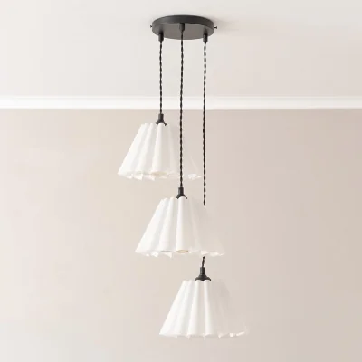 La Redoute Lottie 3-Light Pleated Shade Cluster Pendant Light