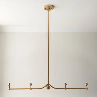 La Redoute Sawyer 4-Light Bar Pendant Light in Brushed Aged Brass