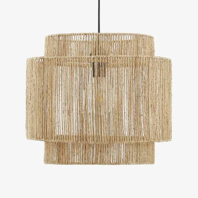 La Redoute Yaku Double Layer Hemp Ceiling Light, Diameter 40cm