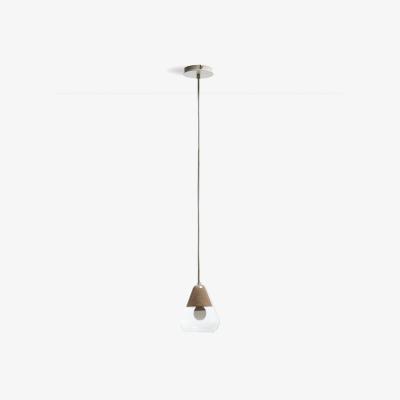 La Redoute Nasoa 14cm Diameter Glass & Wood Ceiling Light
