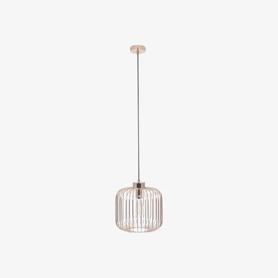 La Redoute French Gold Metal Wire Cage with Exposed Bulb Pendant Ceiling Light