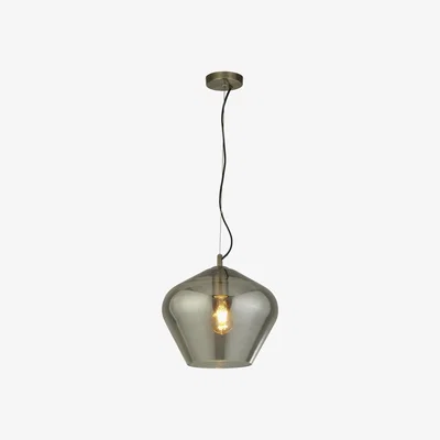 La Redoute Antique Brass & Smoked Glass Ceiling Pendant