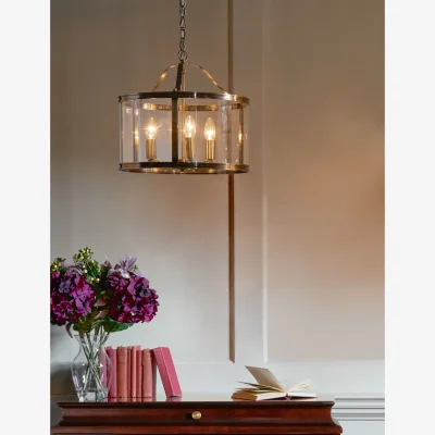 Marks & Spencer Laura Ashley Harrington 3 Light Pendant Light Antique Brass