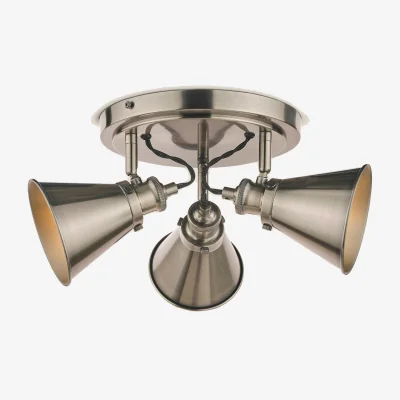 Marks & Spencer Laura Ashley Rufus Metal 3 Light Plate Spotlight Silver