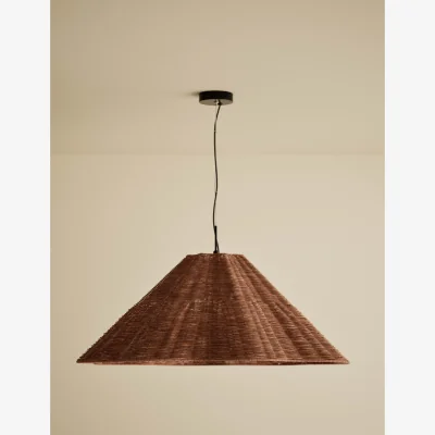 Marks & Spencer M&S Scalloped Rattan Extra Large Pendant Light Brown