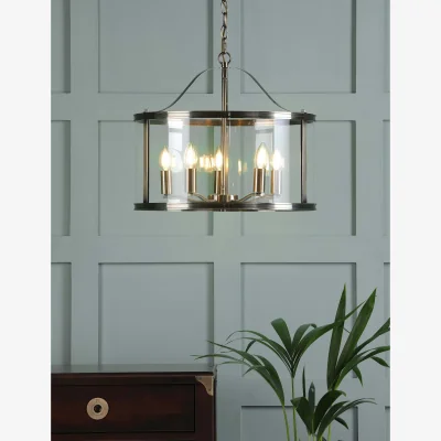 Marks & Spencer Laura Ashley Harrington 5 Light Pendant Light Antique Brass