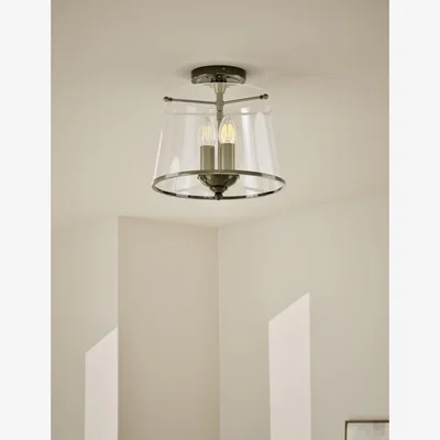 Marks & Spencer M&S Collection Elisabeth Glass Flush Ceiling Light - Antique Brass, Antique Brass