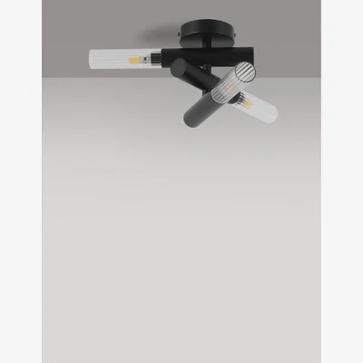 Marks & Spencer M&S Ribbed Flush Ceiling Light - Black, Black
