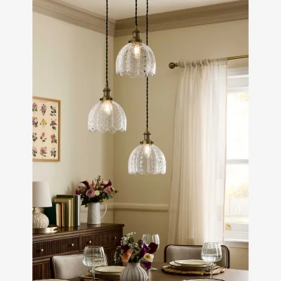 Marks & Spencer Laura Ashley Vintage Cluster Pendant Light Antique Brass
