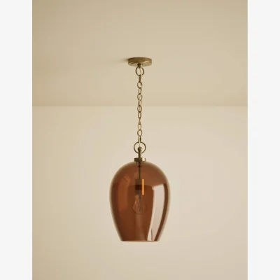 Marks & Spencer M&S Glass Bell Pendant Ceiling Light Amber