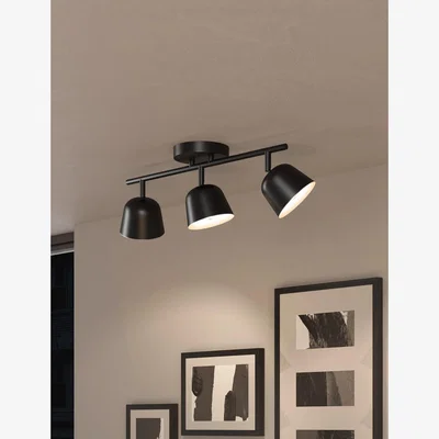 Marks & Spencer M&S Finn Scandi Metal 3 Flush Ceiling Light - Black, Black