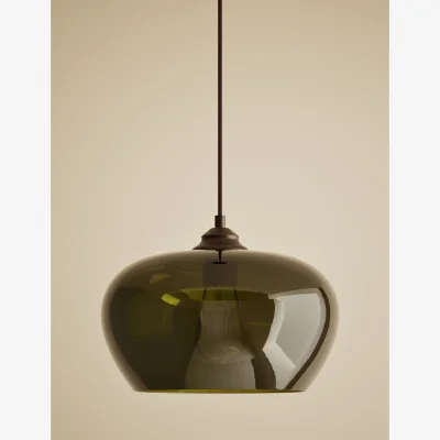 Marks & Spencer M&S Glass Oval Pendant Ceiling Light Green