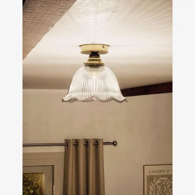 Marks & Spencer M&S Josephine Glass Flush Ceiling Light - Antique Brass, Antique Brass