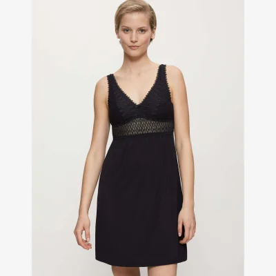 Marks & Spencer Triumph Aura Spotlight Modal Rich Lace Chemise Black