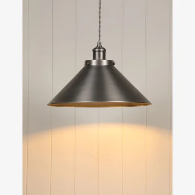 Marks & Spencer Laura Ashley Rufus Metal Cone Pendant Light Silver