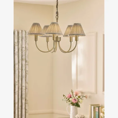 Marks & Spencer Laura Ashley Willowbrook Metal 5 Arm Pendant Light Antique Brass