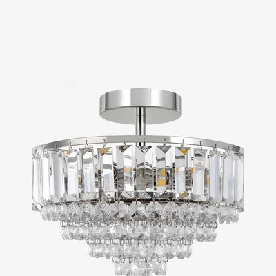 Marks & Spencer M&S Glass Crystal Flush Ceiling Light - Silver, Silver