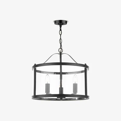 Marks & Spencer Laura Ashley Harrington 3 Light Pendant - Black, Black