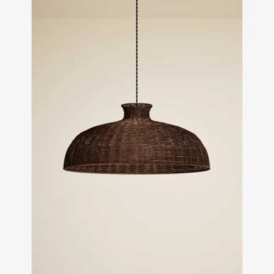 Marks & Spencer M&S Rattan Extra Large Dome Pendant Light Dark Brown