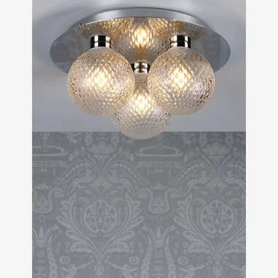 Marks & Spencer Laura Ashley Prague Faceted Glass Flush Ceiling Light - Silver, Silver