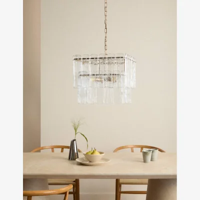 Marks & Spencer M&S Glass 2 Tier Square Pendant Light Clear