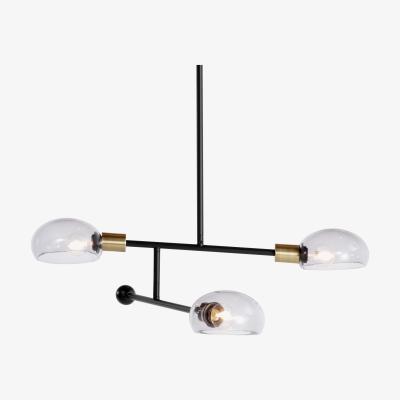 Made.com Tangle Chandelier Pendant 3 Lights, Matt Black, Smoke Grey and Antique Brass