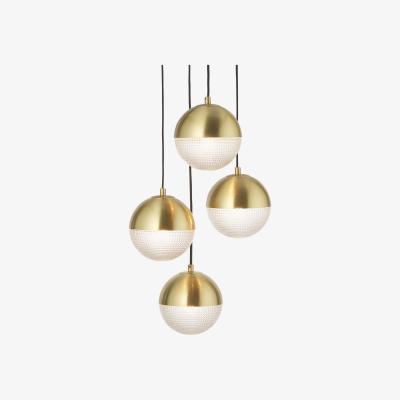 Made.com Cher Cluster Pendant Lamp, Textured Glass & Brass