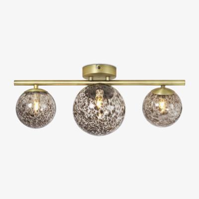 Made.com Julia 3 Light Flush Light, Tortoise shell Glass & Brass