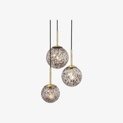 Made.com Julia 3 Light Cluster Chandelier Pendant, Tortoiseshell Glass & Brass