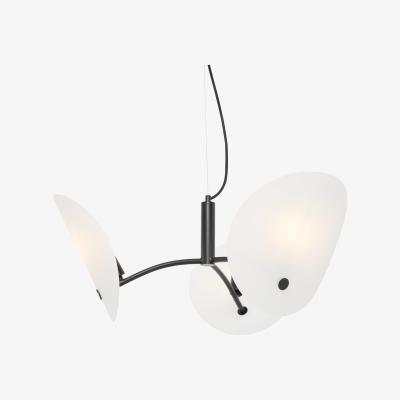 Made.com Folio Chandelier Ceiling Light, Black & Frosted Glass