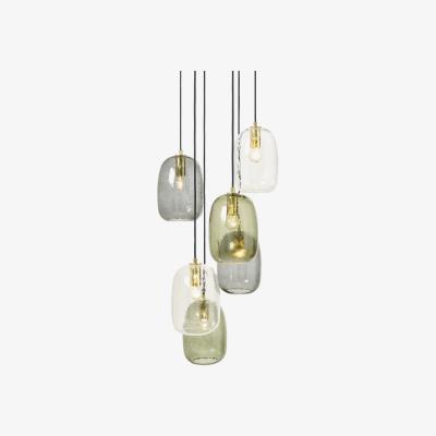 Made.com Lykke 6 Light Chandelier Pendant, Multi & Brass