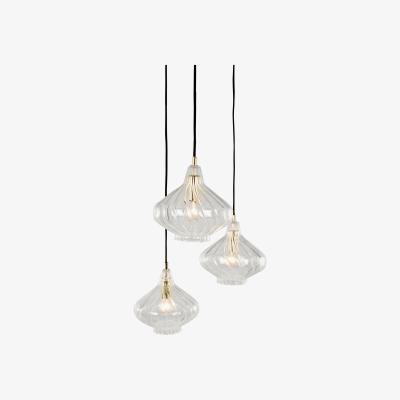 Made.com Kaleido Cluster Pendant Light, Clear Glass and Brass