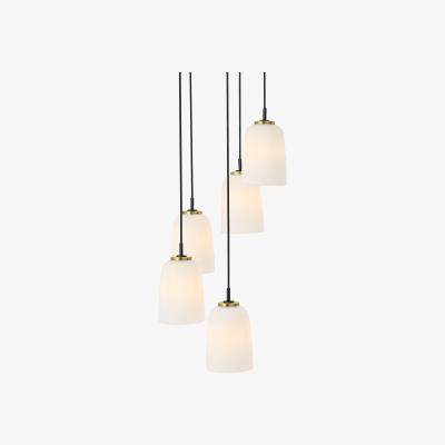 Made.com Ayala 5 Cluster Light, Black & Brass