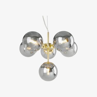 Made.com Globe Pendant Chandelier Small, Brass and Smoked Glass