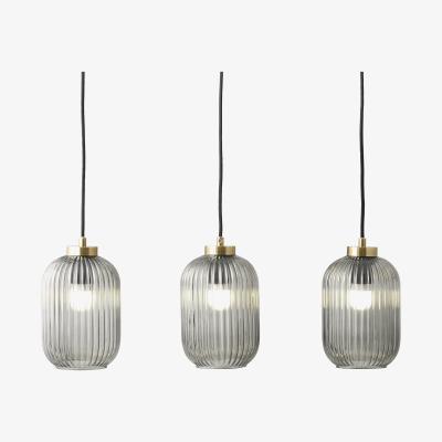 Made.com Briz Diner Pendant Light, Grey Glass