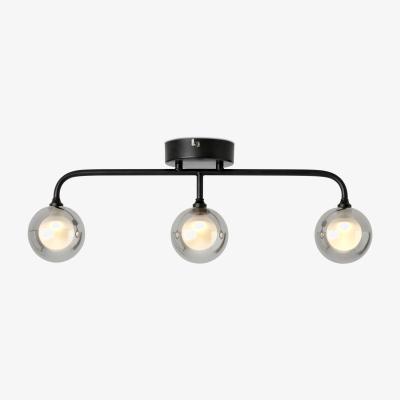 Made.com Masako LED 3 Light Bar Ceiling Lamp, Smoked & Opal Glass