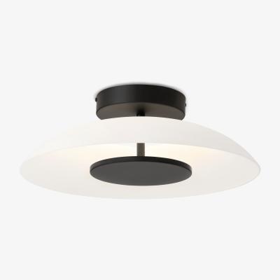 Made.com Ovie Flush LED Ceiling Light, Black & Frosted Glass