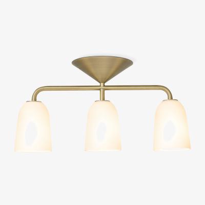Made.com Lori Flush Ceiling Spotlight, Frosted Glass & Brass