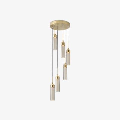 Made.com Verona LED 6 Light Chandelier Ceiling Light, Brushed Brass & Smoked Glass