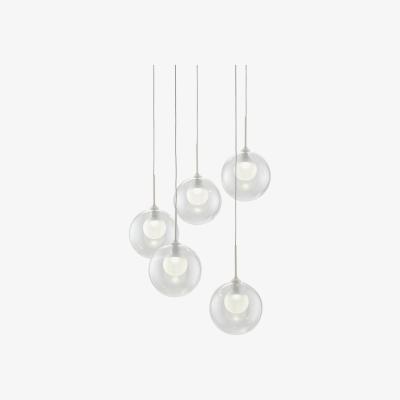 Made.com Masako LED Chandelier Pendant Light, Ivory & Clear Glass