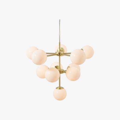 Made.com Globe Chandelier Pendant, Brass & Opal