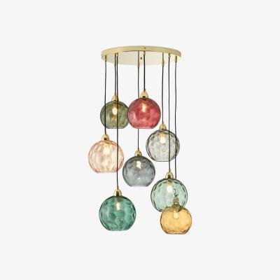 Made.com Ilaria Cluster Pendant Light, Extra Large, Green, Red & Brass