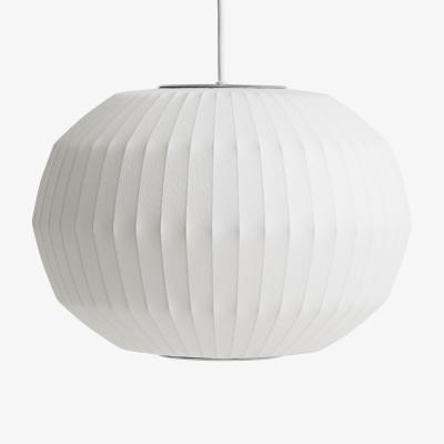 Made in Design Bubble Angled Sphere Pendant textile white / Small - Ø 35.5 x H 24 cm - Hay
