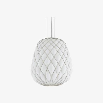 Made in Design Pinecone Pendant - H 52 cm - Glass & metal mesh by Fontana Arte White
