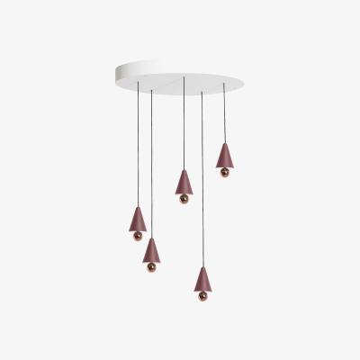 Made in Design Cherry Round Pendant - / LED - Ø 65cm / 5 XS lampshades by Petite Friture Red