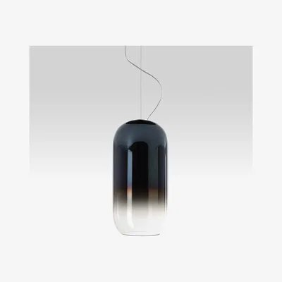 Made in Design Gople Pendant - / Glass - H 42 cm by Artemide Blue/Transparent