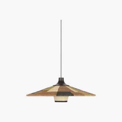 Made in Design Parrot M Pendant - / Ø 60 x H 21 cm - Hand-braided abaca by Forestier Multicoloured/Brown