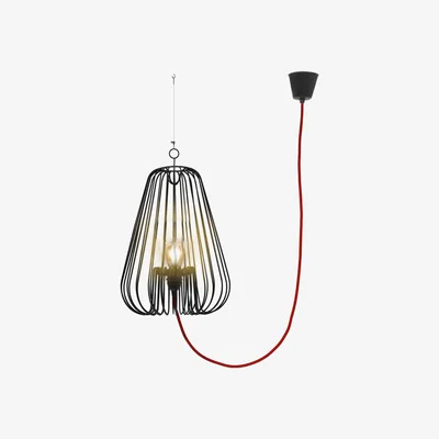 Made in Design Big Light Cage Pendant - H 80 cm by La Corbeille Black